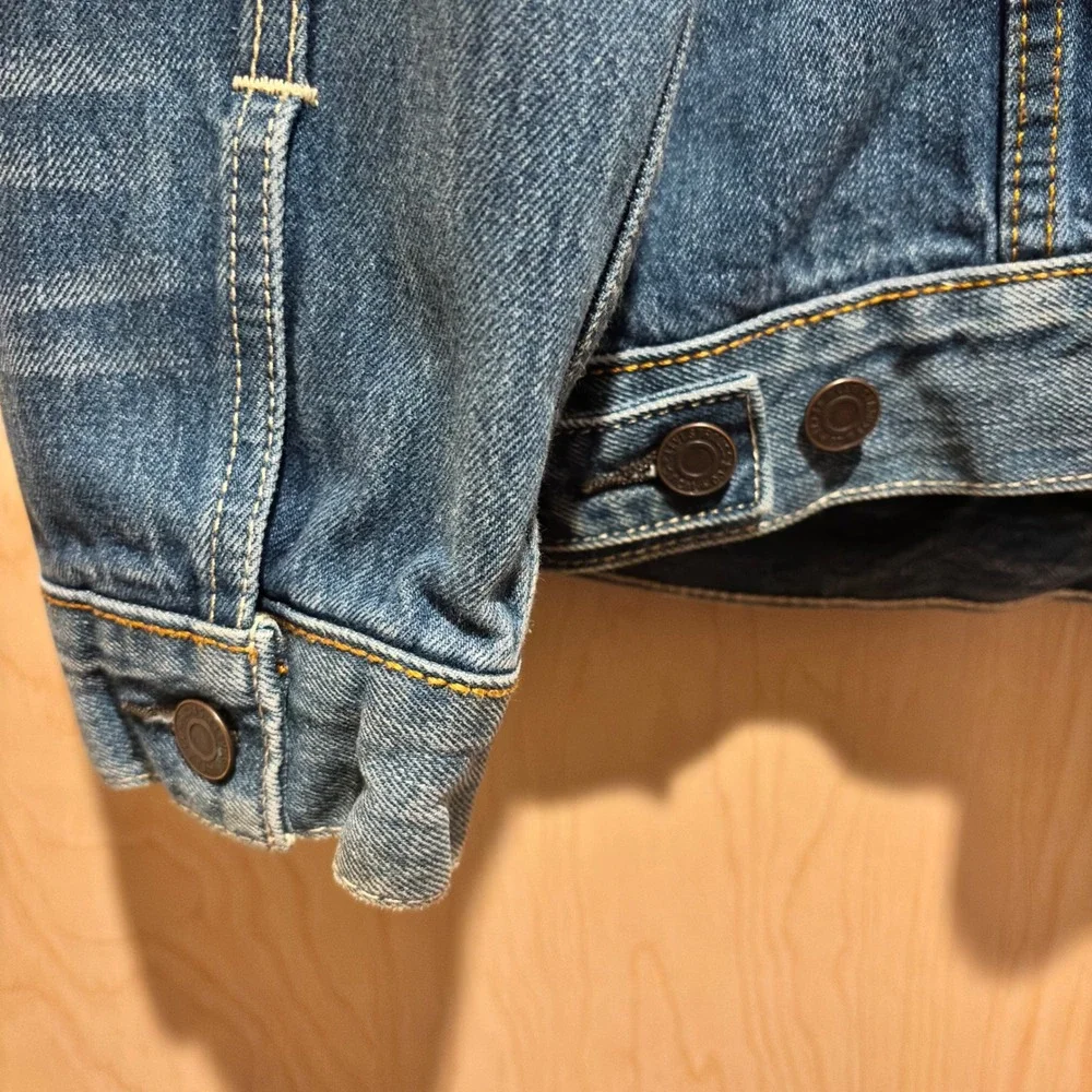 Levis Mens Denim Trucker Jacket Medium Wash Blue Button Front 2XL - Picture 8 of 12